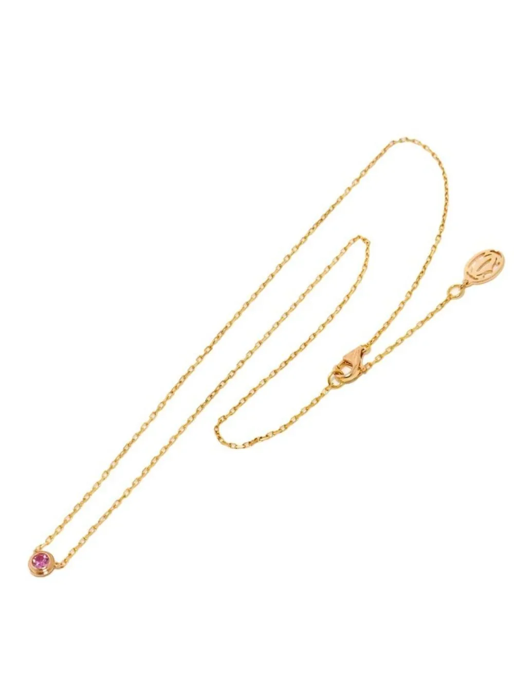 Cartier Damour Pink Sapphire Necklace 41 18K PG 750 Diamants Legers D Amour